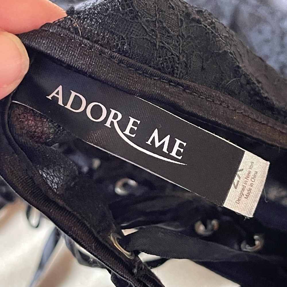 Adore me black lace corset lingerie top - Picture 6 of 10